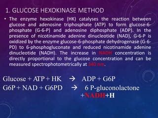 glucose laboratory analyzer|hexokinase method of glucose estimation.